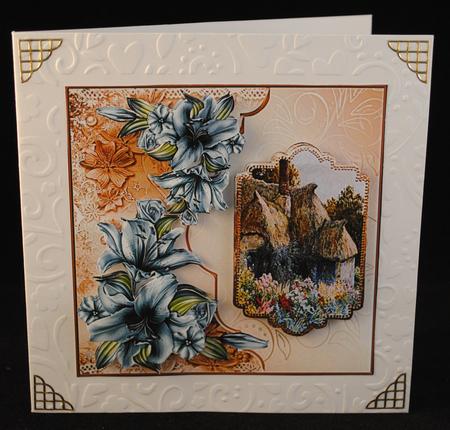 Cottage Garden Card with Decoupage by Yvonne Middleton