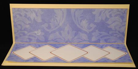 Blue Aged Scroll Diamond Ex Large Dl Folded Insert by Yvonne Middleton