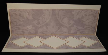 Silver Aged Scroll Diamond Ex Large Dl Folded Insert by Yvonne Middleton