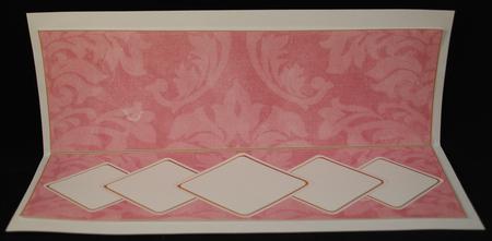 Dusky Pink Aged Scroll Diamond Ex Large Dl Folded Insert by Yvonne Middleton