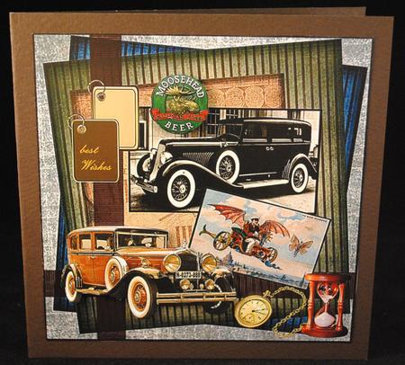 Male Card Vintage Cars Collage by Yvonne Middleton