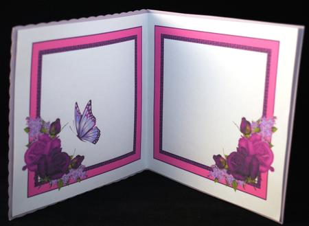 Purple Roses and Butterfly Insert by Yvonne Middleton