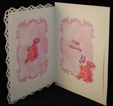 Lilac Roses on Fancy Background Insert by Yvonne Middleton