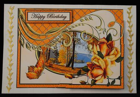 Autumn Trees with Roses Corner Stacker by Yvonne Middleton