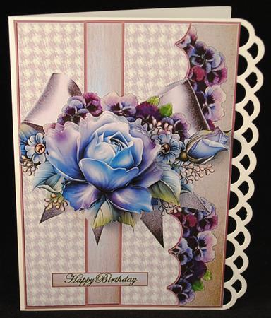 Roses Violets and Satin Bow by Yvonne Middleton