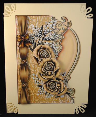 Over the Edge Vintage Brown Roses by Yvonne Middleton