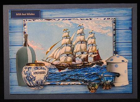 Vintage Male Card Sail/delfts Bleu by Yvonne Middleton