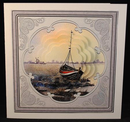 Norfolk Broads Card with Petal Stackers by Yvonne Middleton