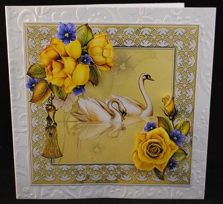 Swans with Lace and Roses by Yvonne Middleton