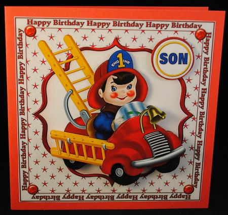 8x8 Lil Fireman Birthday Boy Mini Kit by Yvonne Middleton