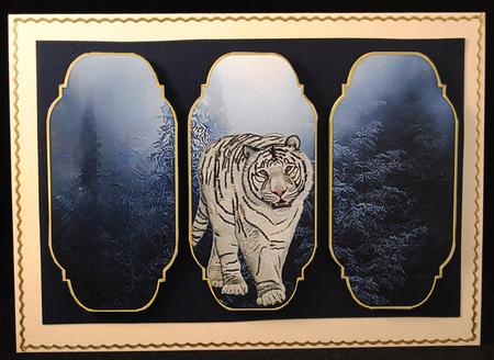 Beautiful White Tiger Card Topper by Yvonne Middleton