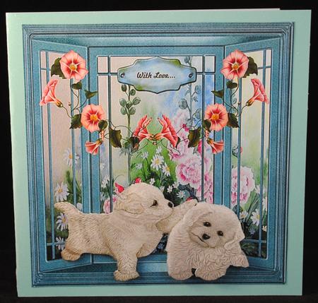 Window with Cute Puppys by Yvonne Middleton