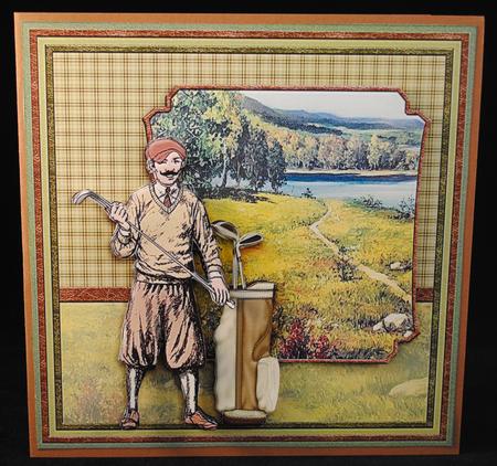 Vintage Golf 8x8 Mini Kit & Decoupage by Yvonne Middleton