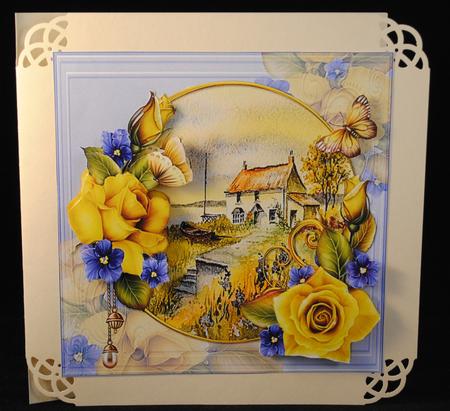 8x8 Yellow Roses at Waterside Cottage Mini Kit by Yvonne Middleton