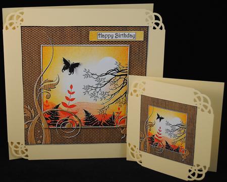 Butterfly Sunset Card Front - Topper by Yvonne Middleton