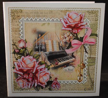 8x8 Shabby Chic Music and Roses by Yvonne Middleton