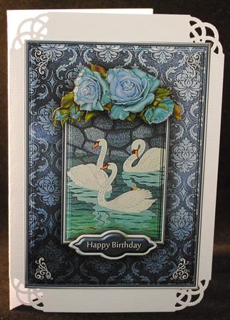 Swans & Roses Quick Card by Yvonne Middleton