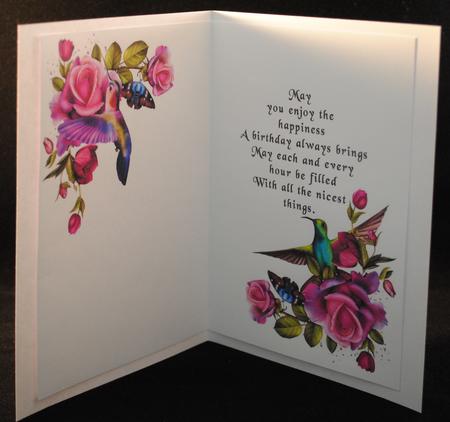 Petals Wings and Birthday Blessings Insert with Verse by Yvonne Middleton