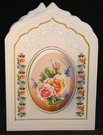 Roses in Peach Porcelain Plaque Card Mini Kit by Yvonne Middleton