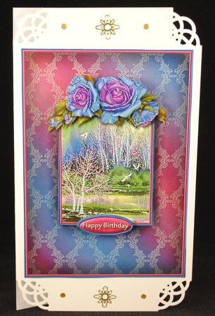 Oriental Lake & Roses Quick Card by Yvonne Middleton