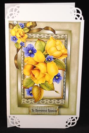 Beautiful Yellow Roses on a Sepia Frame  by Yvonne Middleton