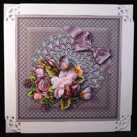 Shabby Chic English Roses 8in x 8in Decoupage by Yvonne Middleton