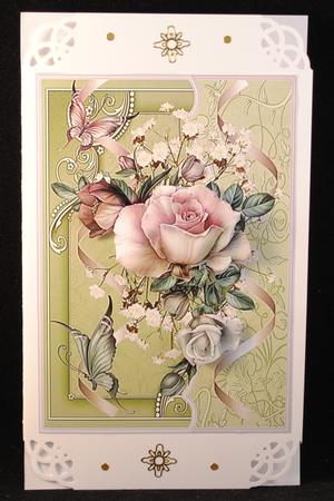 Rose Blush Card with Decoupage by Yvonne Middleton