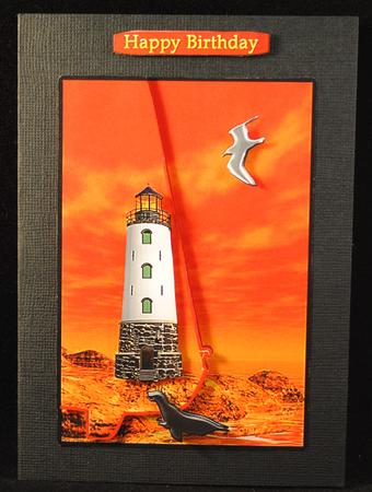 The Lighthouse - Envelope Card - Decoupage by Yvonne Middleton