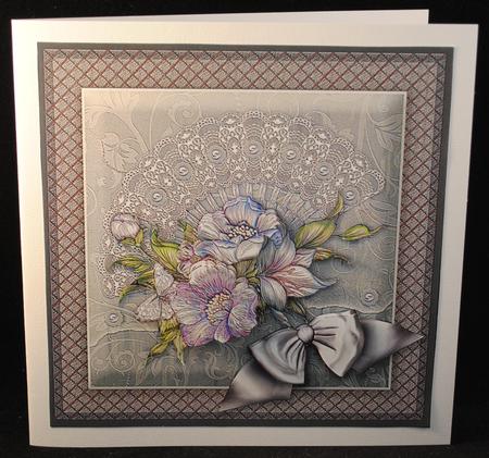 Shabby Chic Anemones - 8in x 8in Decoupage by Yvonne Middleton