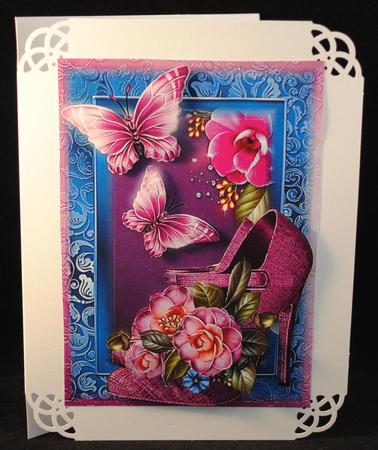 Gorgeous Camellia Shoes Card Topper by Yvonne Middleton
