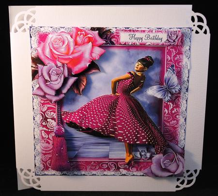 Polka Dots and Roses Card Front Kit by Yvonne Middleton