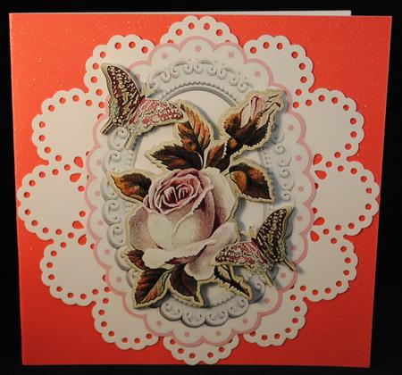Ornate Butterflies with Vintage Pink Roses by Yvonne Middleton