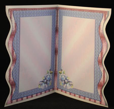 Wave Card Bleu Roses & Butterflies Insert by Yvonne Middleton