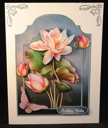 Lotus Love Shaped Card Front with Step by Step by Yvonne Middleton