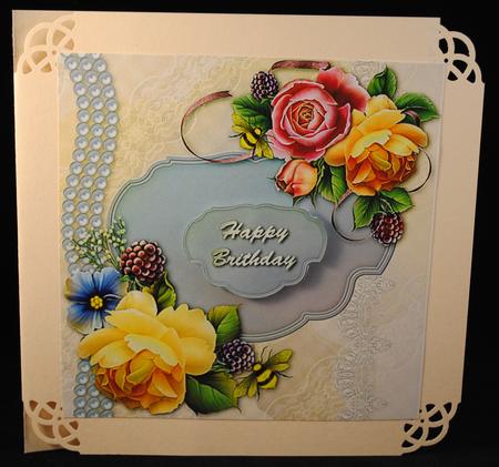 Berry Rosie in Lemon 8x8 Card Front by Yvonne Middleton