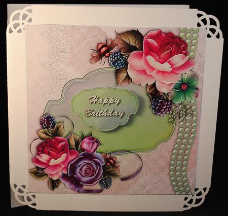 Berry Rosie in Raspberry 8x8 Card Front by Yvonne Middleton