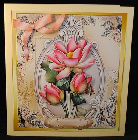 Stunning Lotus Flowers on a Oval Plaque  by Yvonne Middleton