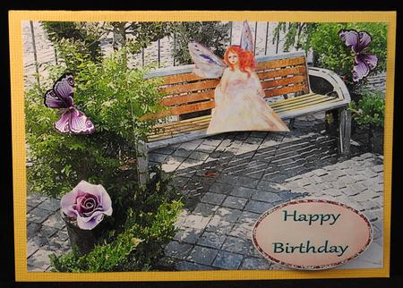 Garden Bench Watercolour Background by Yvonne Middleton