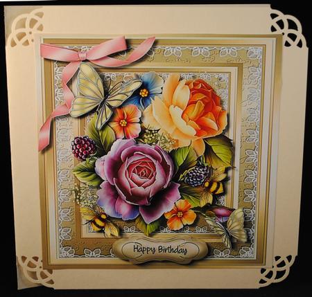 Lovely Roses Butterflys and Bees by Yvonne Middleton