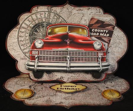 Classic Chrysler in Red Easel Card Mini-kit by Yvonne Middleton