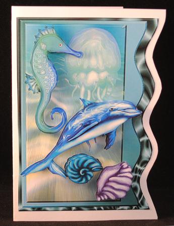 Wave Card Aquatic by Yvonne Middleton