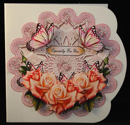 Lace Topper Roses & Butterflies by Yvonne Middleton