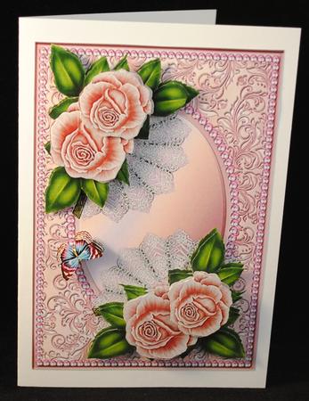 Pink Roses in Pearl Frame by Yvonne Middleton