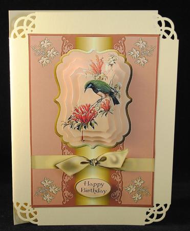 Floral Bird Card Front by Yvonne Middleton