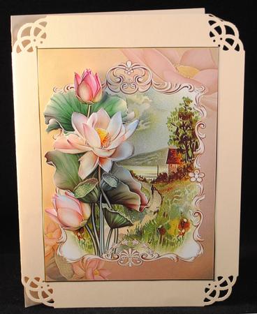 In Love of the Lotus at Sunset Cottage Decoupage by Yvonne Middleton