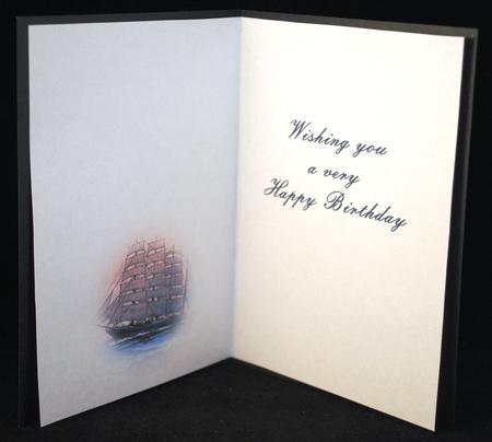 Vintage Ship Collage Card Insert by Yvonne Middleton