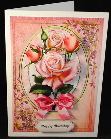 Beautiful Roses in a Gold and Oval Frame by Yvonne Middleton