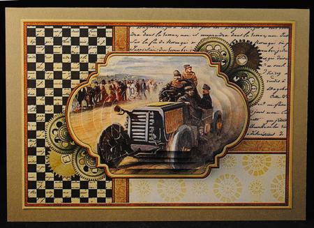 Vintage Motor Racing Quick Card & Pyramage by Yvonne Middleton