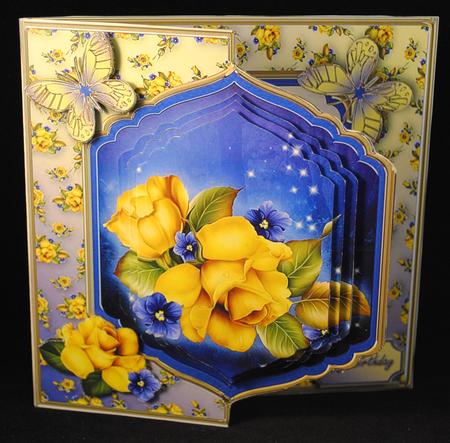 Yellow Roses Offset Card Mini Kit by Yvonne Middleton