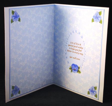 Pastel Blue 'get Well Soon' Insert by Yvonne Middleton